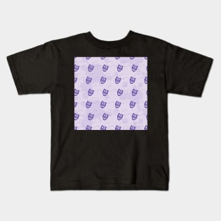 Purple happy funny mask pattern Kids T-Shirt